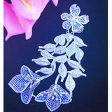Zircon Flower Tassel Pendant Long Sweater Chain Clasp