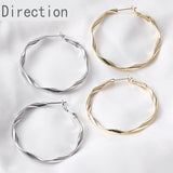 Sense Wave Twist Big Ear Ring Copper-clad Silver Earring