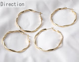 Sense Wave Twist Big Ear Ring Copper-clad Silver Earring