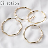 Sense Wave Twist Big Ear Ring Copper-clad Silver Earring