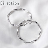 Sense Wave Twist Big Ear Ring Copper-clad Silver Earring