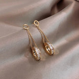 Women's Circle Drop Earrings With Cubic Zirconia