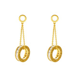 Women's Circle Drop Earrings With Cubic Zirconia