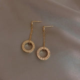 Women's Circle Drop Earrings With Cubic Zirconia