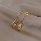 Women's Circle Drop Earrings With Cubic Zirconia