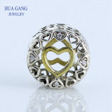 925 Sterling Silver Loving Circle Openwork Pandor Charm Bracelet