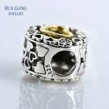 925 Sterling Silver Loving Circle Openwork Pandor Charm Bracelet