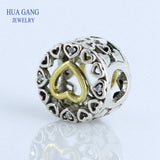 925 Sterling Silver Loving Circle Openwork Pandor Charm Bracelet