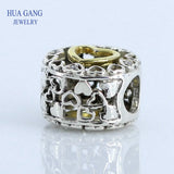 925 Sterling Silver Loving Circle Openwork Pandor Charm Bracelet