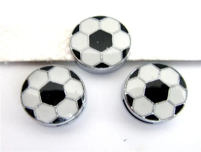 100pcs/lot 8mm soccer ball slide charm for DIY Accessories