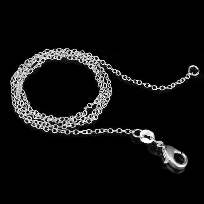 925 Sterling Silver Charms Circle Chain Necklace for Women Party Wedding