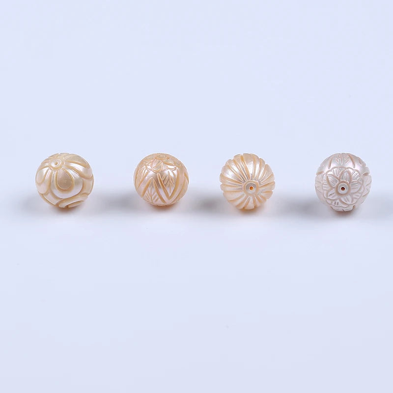 12mm Natural Round Freshwater Pearl Beads DIY Jewelry