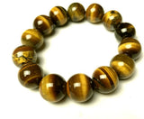 14mm Yellow Tiger Eye Stone Men's Bracelet