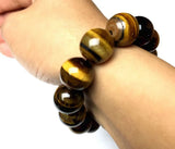 14mm Yellow Tiger Eye Stone Men's Bracelet