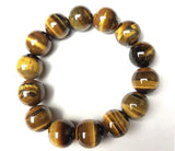 14mm Yellow Tiger Eye Stone Men's Bracelet