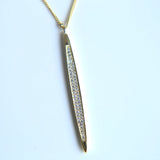 925 Sterling Silver Sparking Bar Triangle Pendant Triple Layer Necklace