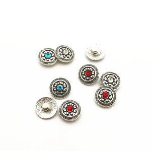 20pcs Crystal Alloy 12mm Glass Snap Buttons for DIY Snap Bracelet Charm Jewelry