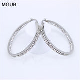 Crystal Silver Stainless Steel Earrings Female Accessories LH487