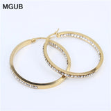 Crystal Silver Stainless Steel Earrings Female Accessories LH487