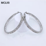 Crystal Silver Stainless Steel Earrings Female Accessories LH487