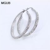 Crystal Silver Stainless Steel Earrings Female Accessories LH487