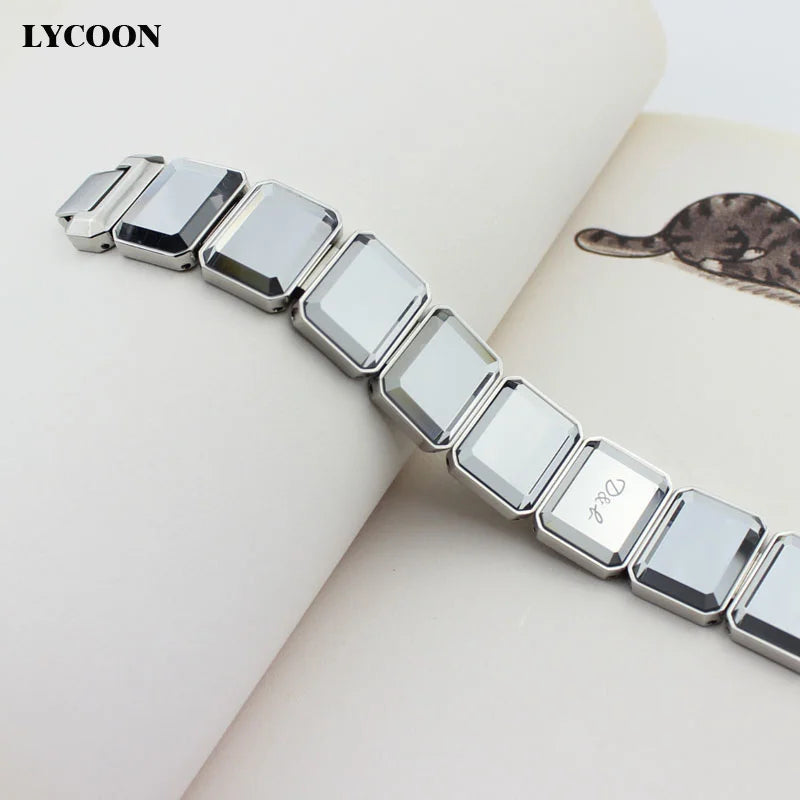 316L Stainless Steel Grey Crystal Women Bracelet