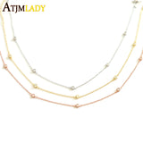 925 Sterling Silver CZ Station Statement Choker Necklace
