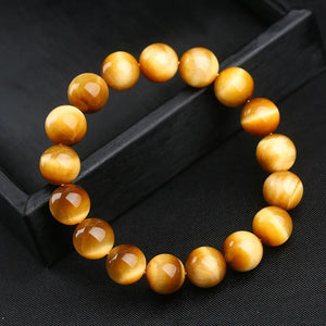 5A Golden Tiger Eye Bracelet Natural Stone Bead Bracelets for Women Men