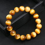 5A Golden Tiger Eye Bracelet Natural Stone Bead Bracelets for Women Men