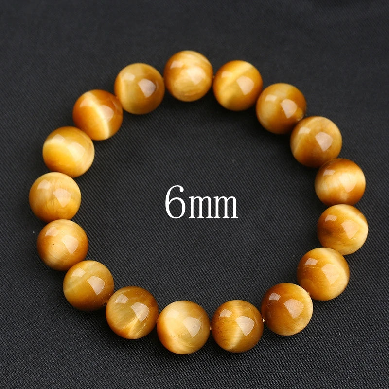5A Golden Tiger Eye Bracelet Natural Stone Bead Bracelets for Women Men