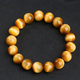 5A Golden Tiger Eye Bracelet Natural Stone Bead Bracelets for Women Men