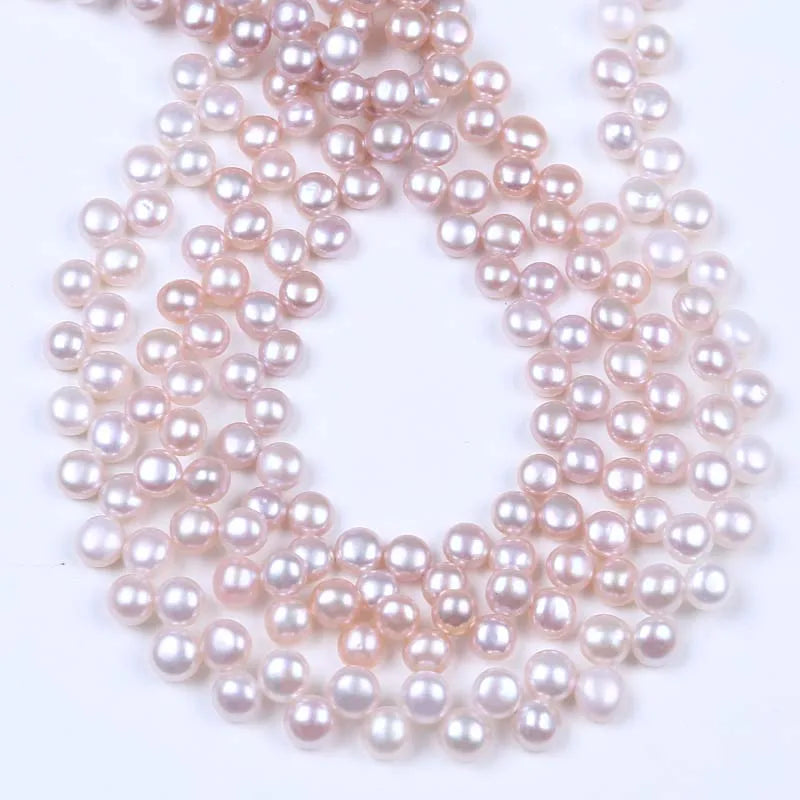 6-7mm Drilled Loose Button Pearl Strand