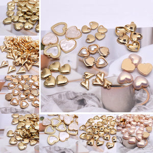 6pcs Heart Charms Pendants Jewelry Findings DIY Necklace Bracelet