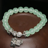8mm Green Chalcedony Natural Stone Bracelet for Women