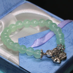 8mm Green Chalcedony Natural Stone Bracelet for Women