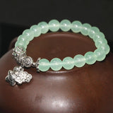 8mm Green Chalcedony Natural Stone Bracelet for Women