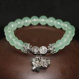 8mm Green Chalcedony Natural Stone Bracelet for Women