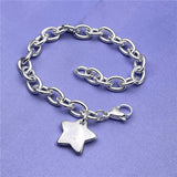 925 Silver Star Pendant Bracelet for Women Jewelry Party Wedding