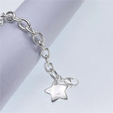 925 Silver Star Pendant Bracelet for Women Jewelry Party Wedding