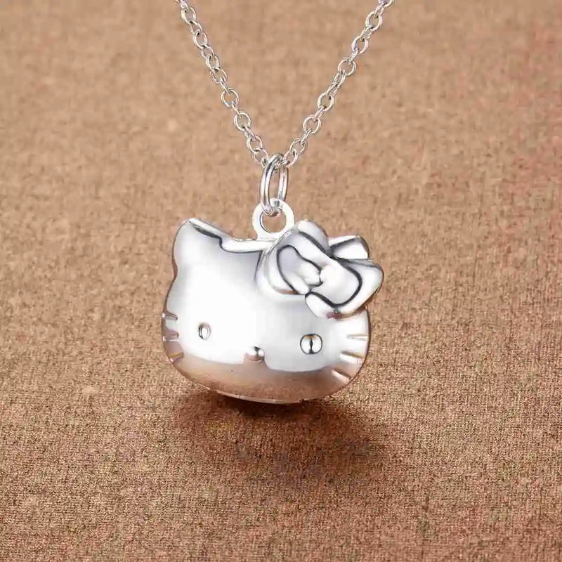 925 Silver Cat Pendant Necklace for Women Christmas Party Wedding