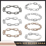 925 Silver Winter Mich Series Bracelet Round Clasp Chain Fashion Jewelry