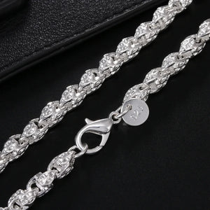 925 Sterling Silver 5MM Faucet Chain Necklace 20-24Inch