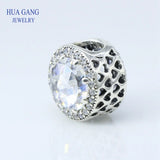 925 Silver Cerise Crystal Radiant Beads for DIY Pandora Charms