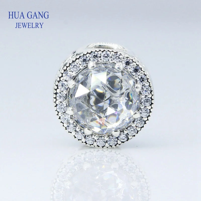925 Silver Cerise Crystal Radiant Beads for DIY Pandora Charms
