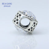 925 Silver Cerise Crystal Radiant Beads for DIY Pandora Charms