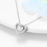 925 Silver Clavicle Chain Heart & Key Necklace Gift for Her