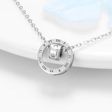 925 Silver Clavicle Chain Heart & Key Necklace Gift for Her