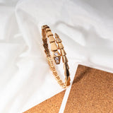 925 Silver Diamond Snake Bone Bracelet Women's Jewelry