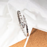 925 Silver Diamond Snake Bone Bracelet Women's Jewelry