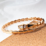 925 Silver Diamond Snake Bone Bracelet Women's Jewelry